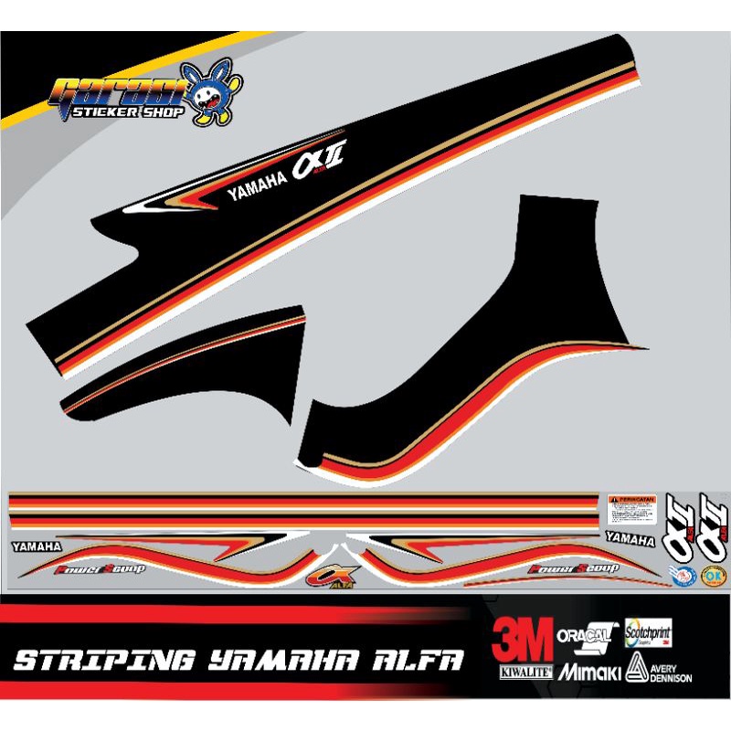 Striping Yamaha Alfa 89 stripping yamaha alfa laminasi glossy cutting setiker setriping alfa stripin