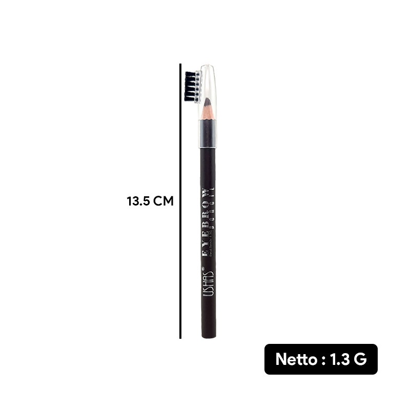 USHAS EB111E EYEBROW PENCIL 1.3 GRAM (KOSMETIK PENSIL ALIS DENGAN SIKAT)