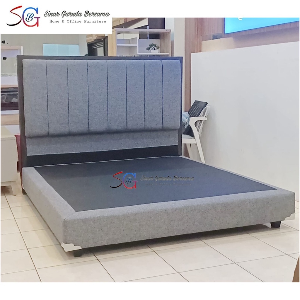 DIVAN BOX + SANDARAN KASUR SPRING BED PREMIUM MEWAH MINIMALIS UKURAN 160 ATAU 180