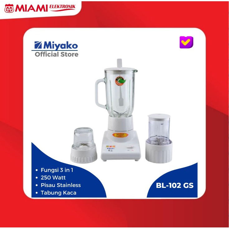 Miyako Blender Kaca+Dry mill+Wet Mill BL-102 GS