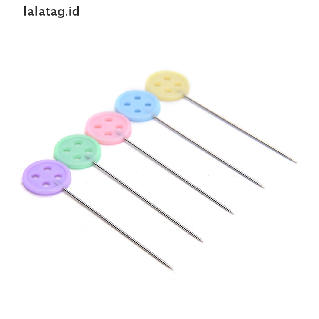 [lalatag] 100x Patchwork Pins Bunga Tombol Kepala Pin DIY Quilg Alat Jahit Aksesoris [ID]