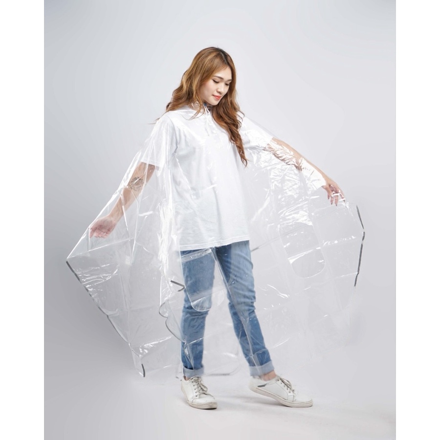 Jas hujan transparant bening trasparan poncho motor - 8080-2