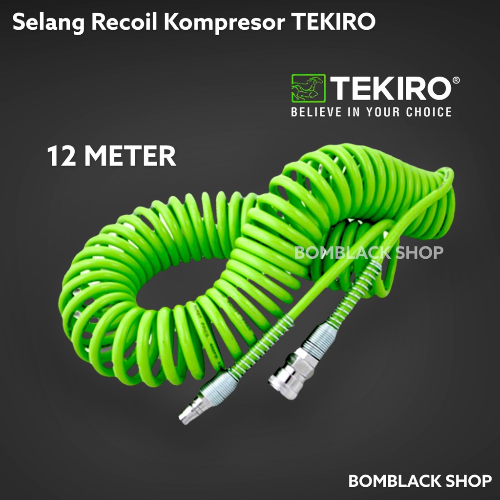 TEKIRO Selang Spiral Kompresor 12 Meter Selang Recoil Hose Compressor