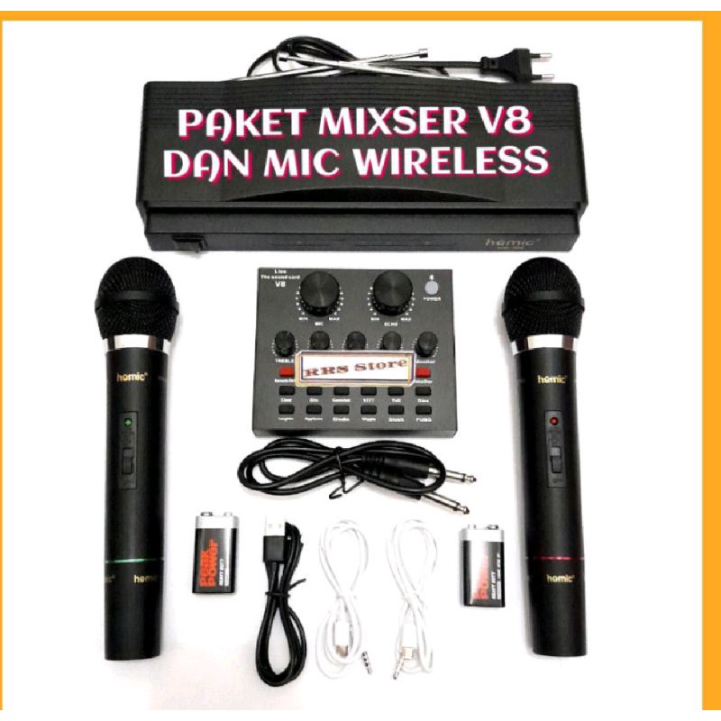 paket  aoundcard V8 plus mic wireless