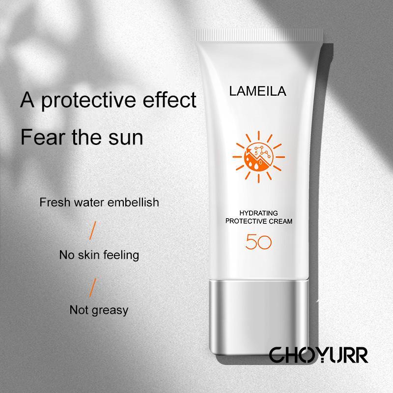 【COD】Sun Block SPF 50 Sun Screen White Sunblock Wajah Tahan 12 Jam PA+++ Clear Face Cream Skin Care Segar Moist Non Greasy-CH