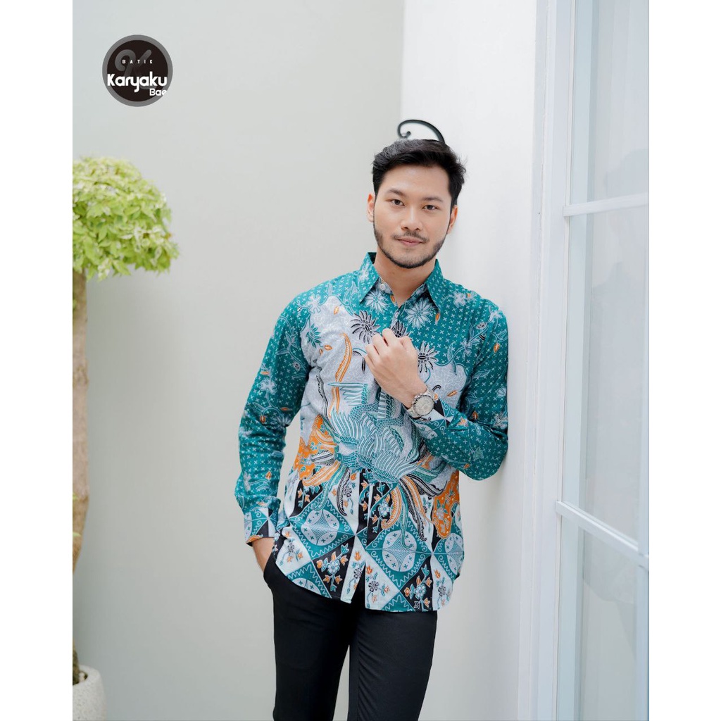 NEW BATIK PRIA SLIM FIT PREMIUM KEMEJA KERJA MODERN BAJU KANTOR LENGAN PANAJANG FULLKATUN SIZE M L XL