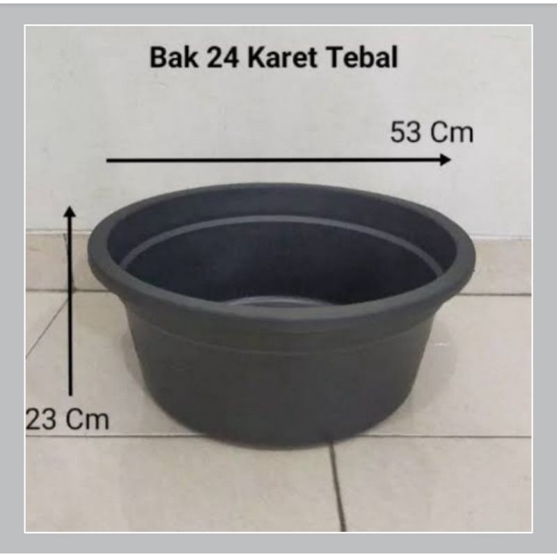 53 CM 24” JOLANG EMBER BAK BASKOM KARET HITAM BULAT ANTI PECAH