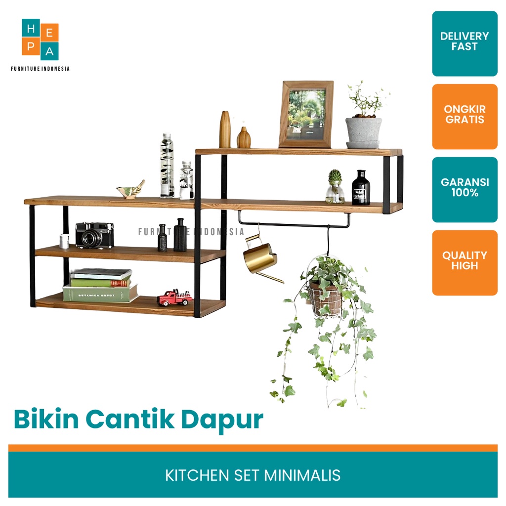 Gantungan Rak Bumbu Rak Dapur Rak Dinding Kitchen Set Minimalis Industrial Furniture By Hepa Furnitu