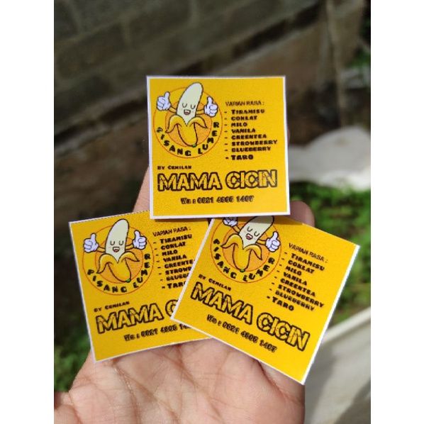 

stiker logo pisang bisa req sesuai keinginan isi 105 lembar + desain