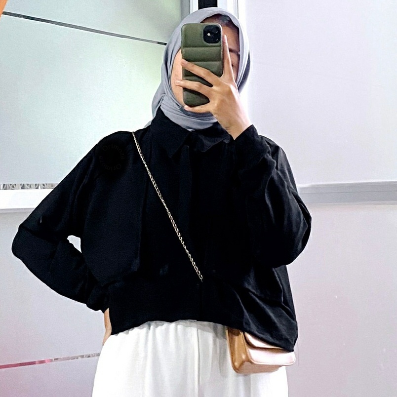 SALMA CROP TOP BLOUSE // KEMEJA CROP  VIRLY CRINCLE VARIASI LAYER