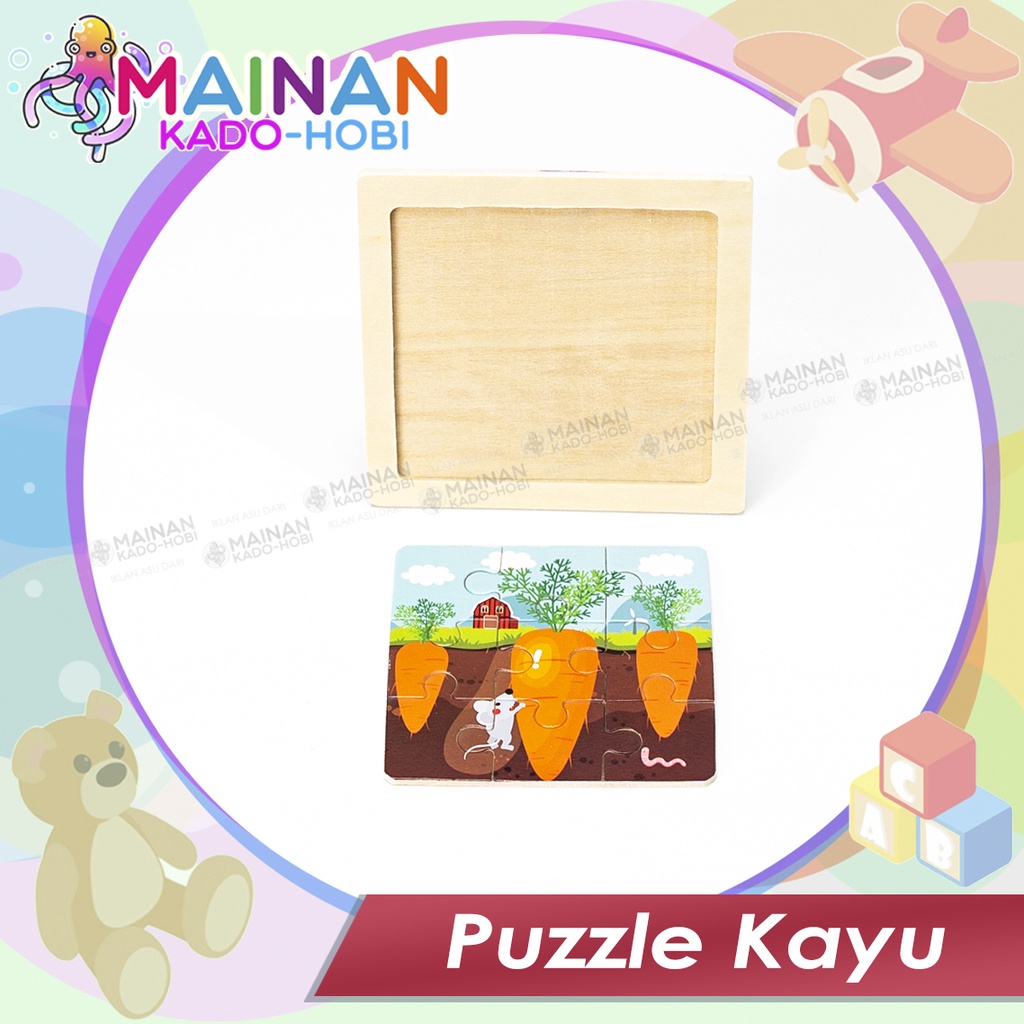 MAINAN LIBURAN SEKOLAH ANAK PASANG PUZZLE KAYU 9PCS 1-5 TAHUN