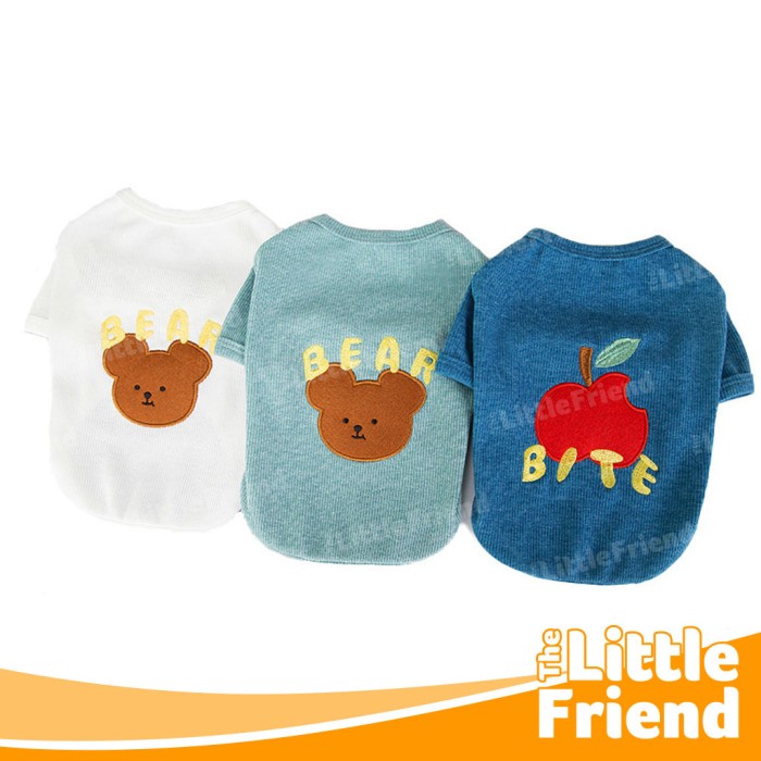 Baju Kucing Anjing Betina Jantan Katun Halus Dog Cat BEAR Casual Shirt