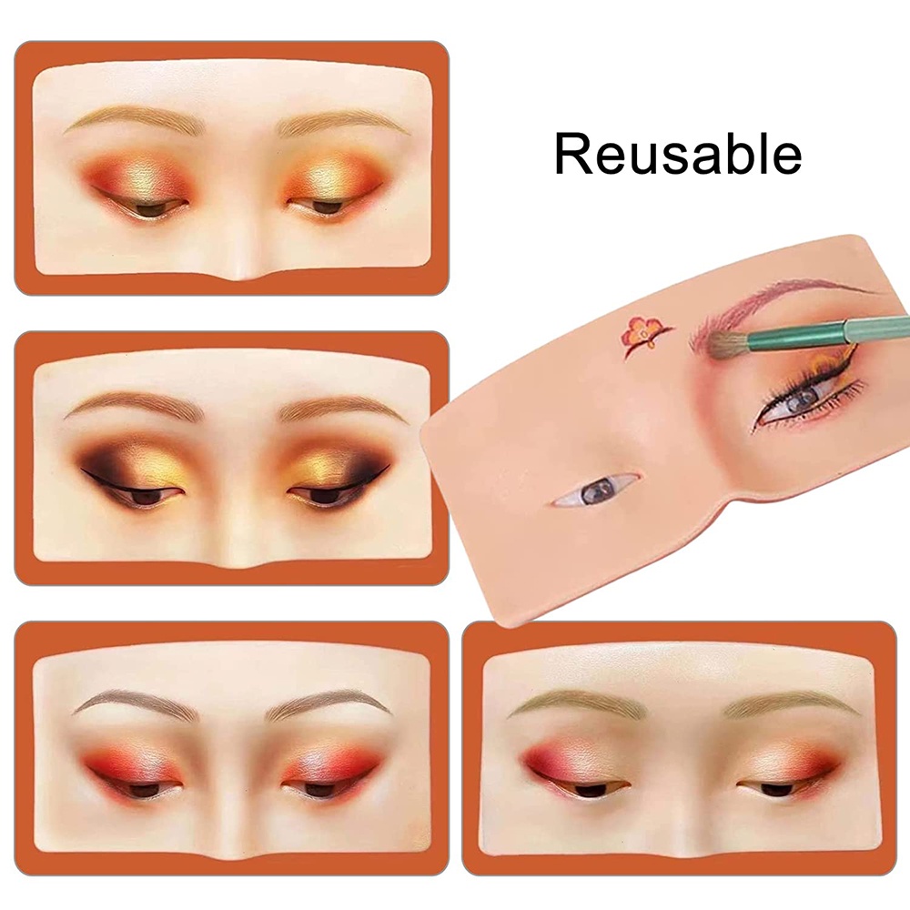 【2023NEW】Premium 3D Reusable Makeup practice skin Board Face Eyelashes Eyebrows Eyeshadow Makeup Training Supplies Alat Latihan Makeup
