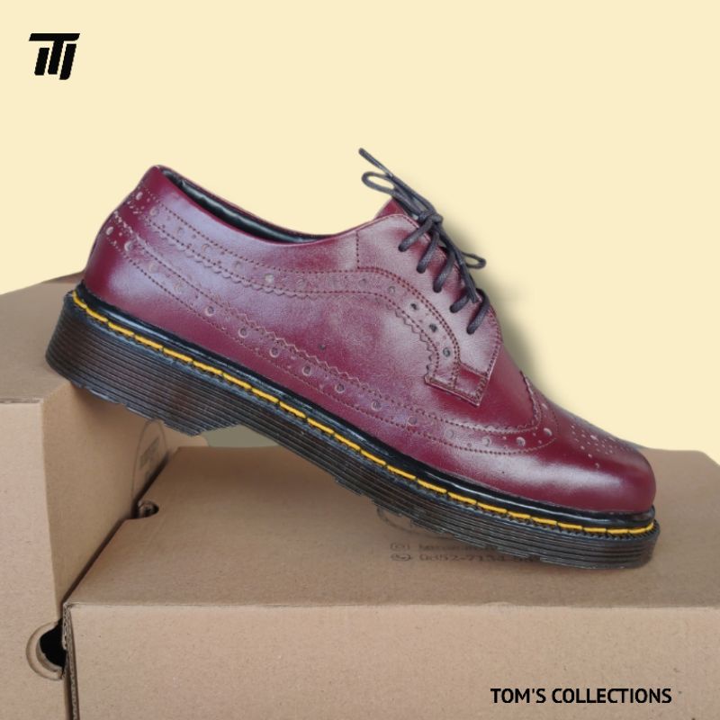 TOM'S - Sepatu Pria Low Bots Wingtip Kulit Asli Original - BBW