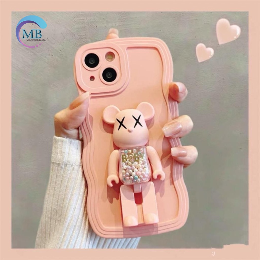 BK SOFTCASE SILIKON WAVE WAVY GELOMBANG WARNA STAND 3D KARAKTER FOR OPPO A5 A9 2020 A52 A92 A53 A33 2020 A54 A55 A57 2022 A77S A74 A95 MB4168