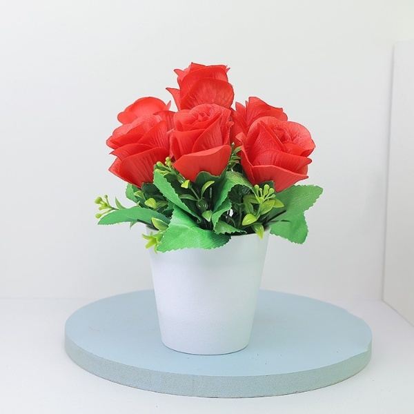 LDS POT61 Tanaman Bunga Mawar Rose Artificial Dekorasi Rumah / Tanaman Hias Plastik Pot Bunga Hias Bunga Artifisial Dekorasi Rumah import