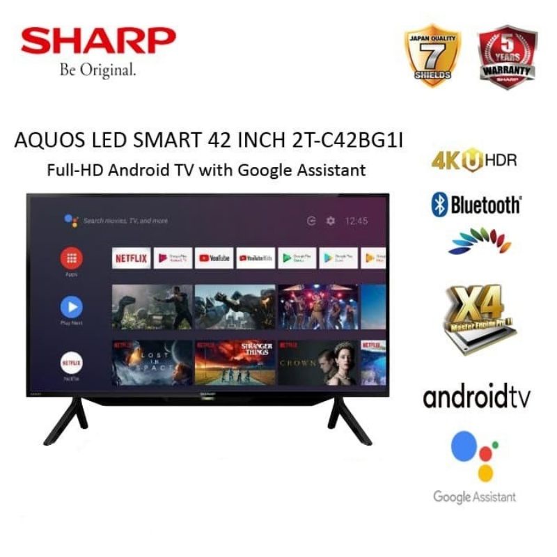 TV SHARP 42 INCH ANDROID TV LED SHARP 42INCH 2T-C42BG1I
