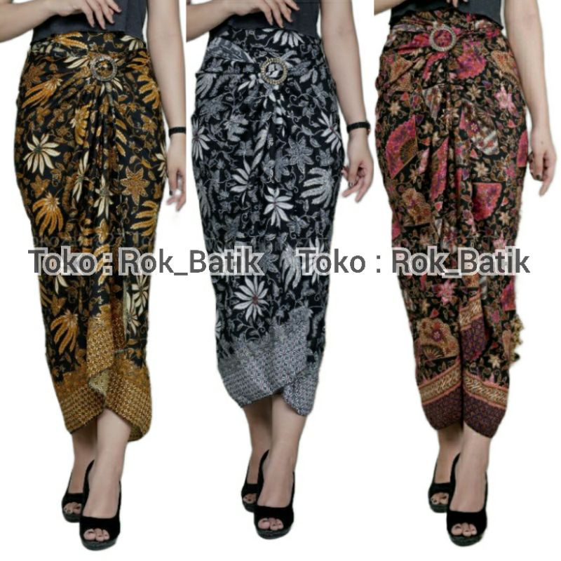 (50 Motif) Rok Lilit Batik Bawahan Kebaya Modern Rok Serut Batik Free Ring Kain Batik Floral Batik Couple Pasangan