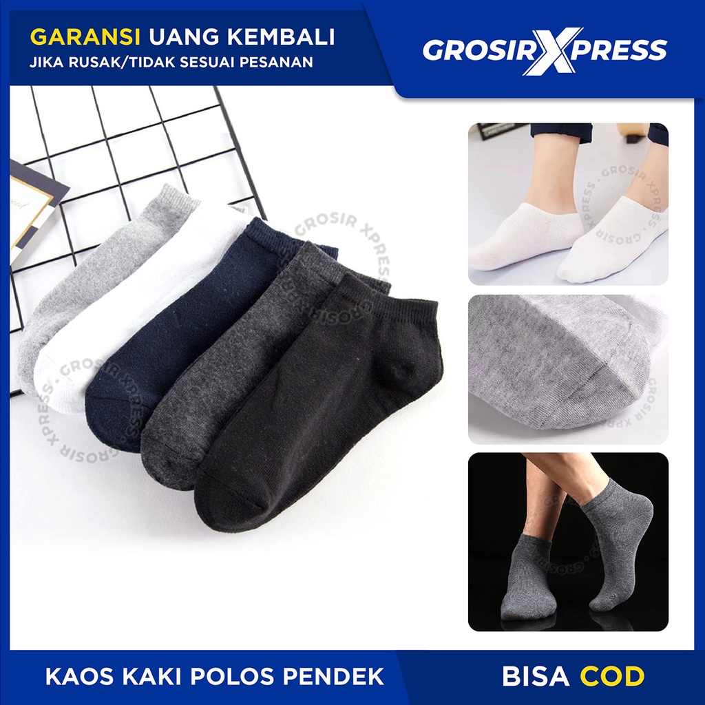 Kaos Kaki Pendek Polos Sock Pria Wanita Korea Kos Kaki Sekolah Ankle Anak Dewasa Kasual | GROSIRXPRESS