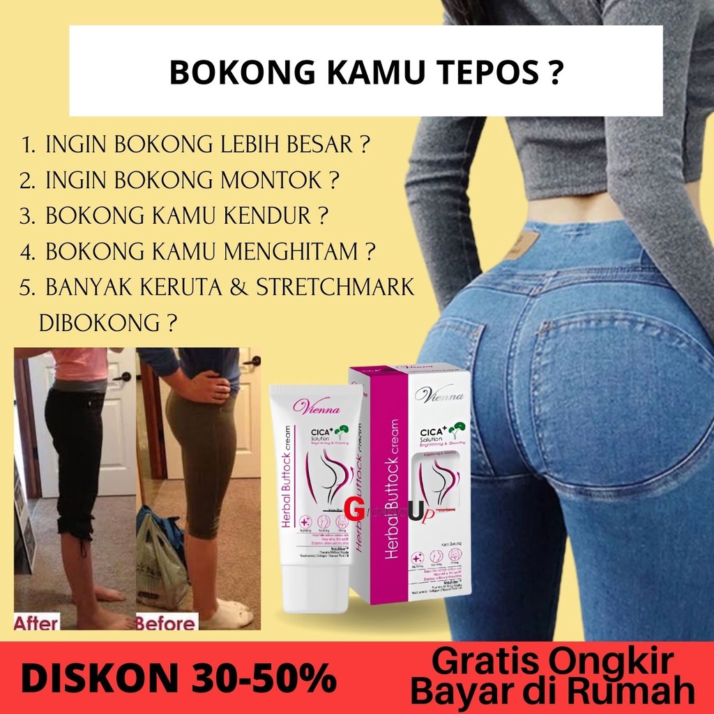 PEMBESAR BOKONG WANITA PERMANEN PEMUTIH BOKONG VIENNA HERBAL BUTTOCK CREAM 80ML CICA+ SOLUTION KRIM BOKONG PERAWATAN TUBUH LAINNYA