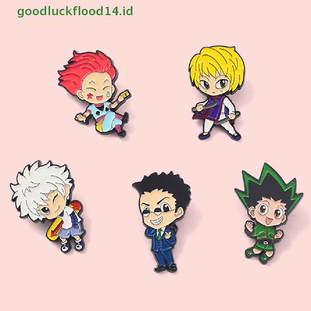 [GOOGFOUR] 5pcs/set Kartun Anime Enamel Pin Tetesan Minyak Bros Pin Denim Tas Pakaian Dekorasi [TOP]