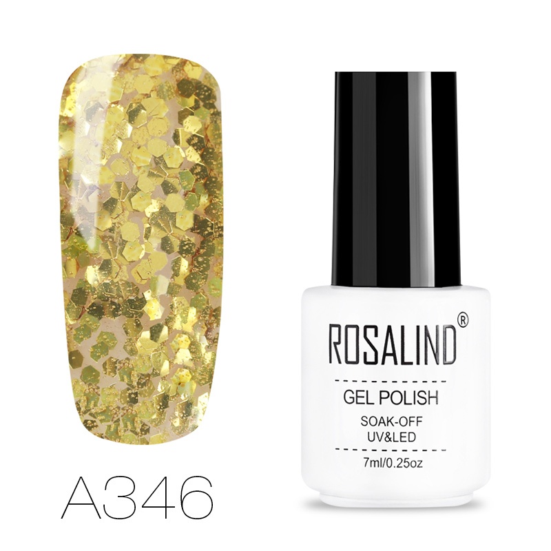 ROSALIND CHAMPAGE GOLD GLITTER 7ml / ROSALIND UV GEL POLISH CHA,MPAGE GOLD GLITTER Series 7ml