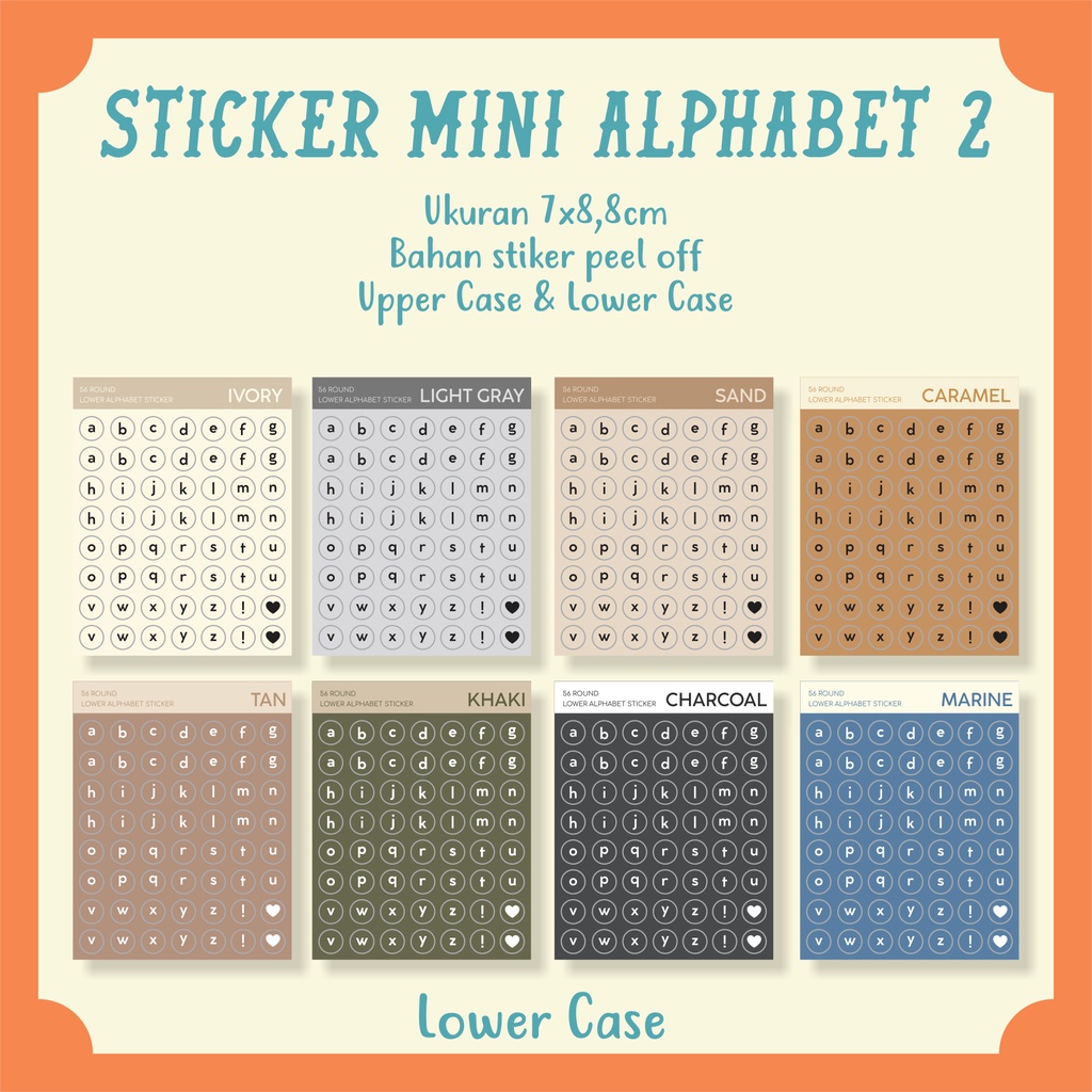 

PAPERDESIGN.INDO - MINI STICKER ALPHABET 2 ROUND TEMPELAN DEKORASI AESTHETIC