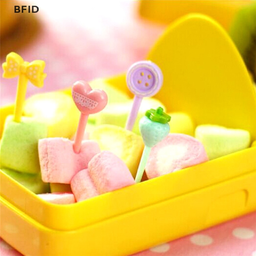 [BFID] 8pcs Garpu Kue Permen Warna Mini Fruit Snack Dessert Fork Untuk Pesta Fruit Pick Decor [ID]