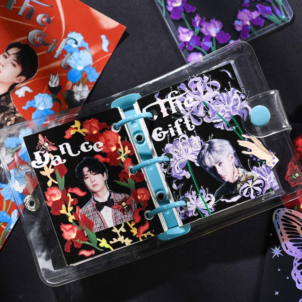 Lanfy Dark Night Flowers Stiker Vintage 5lembar Scrapbooking My Garden Alat Tulis Phone Case Album Stiker Hias