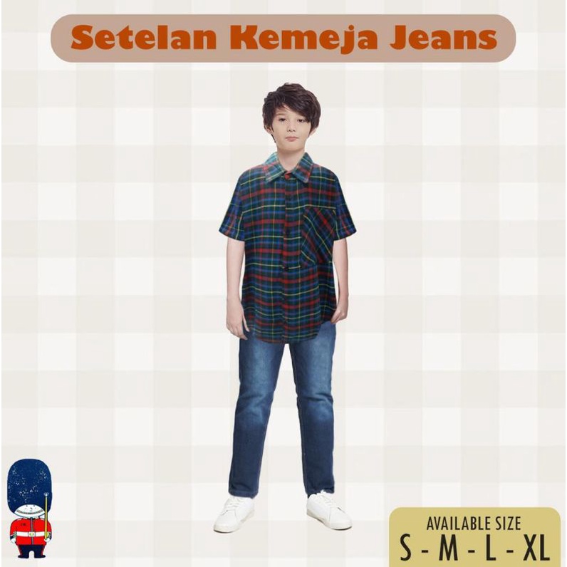 London Kids setelan kemeja jeans