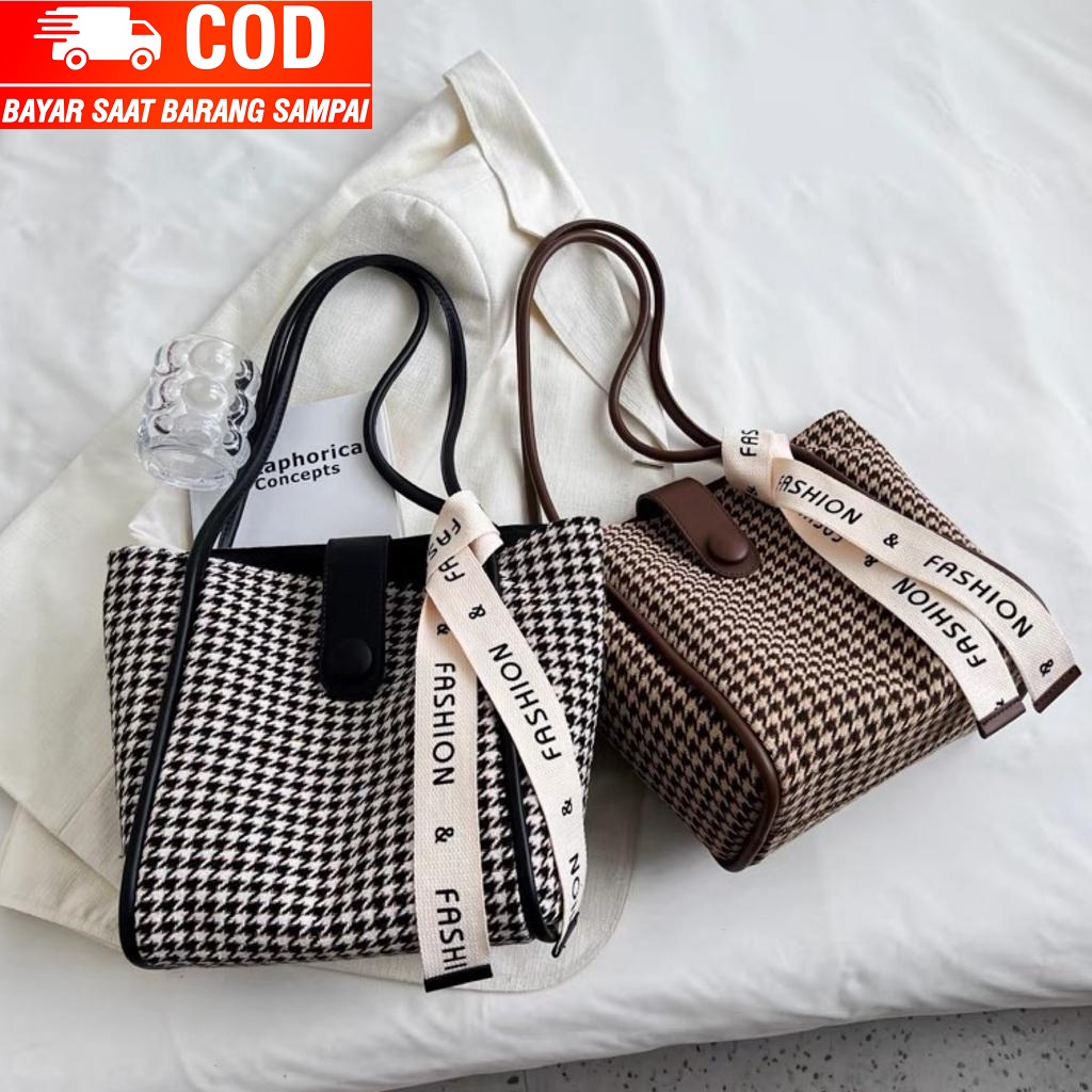 Shouder Bag Tote Bag Wanita Fashion 8466 Motif Mikro Tanpa Syall