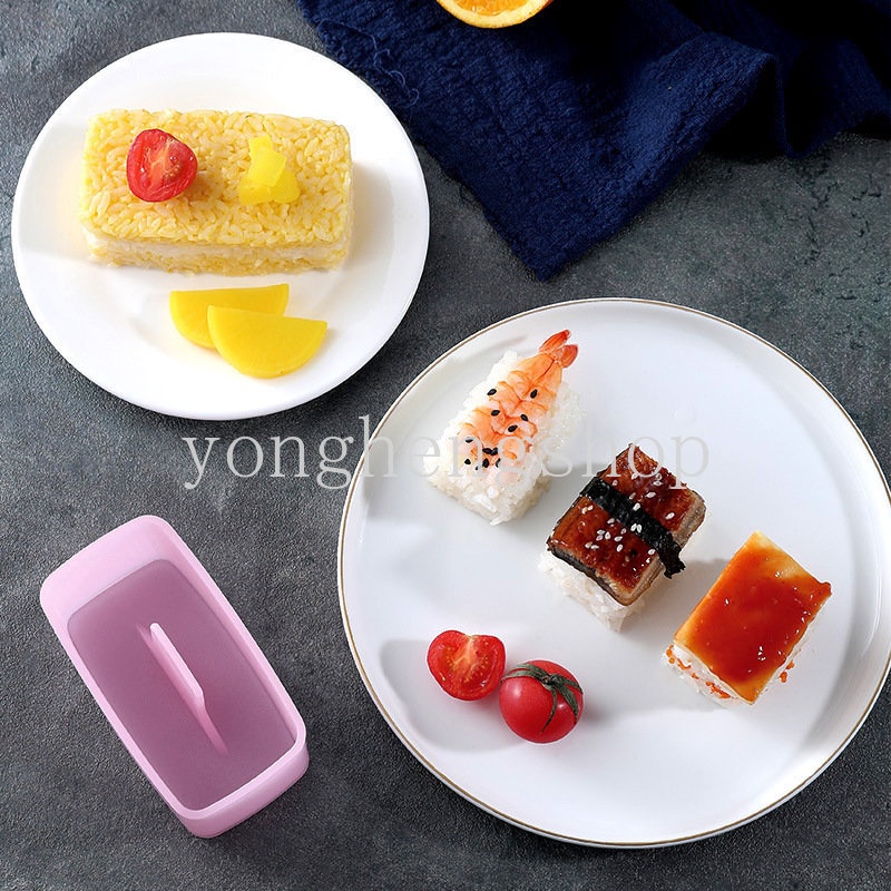 Cetakan Sushi / Onigiri / Bola Nasi / Bento Bentuk Persegi Panjang Multi layer Gaya Jepang DIY