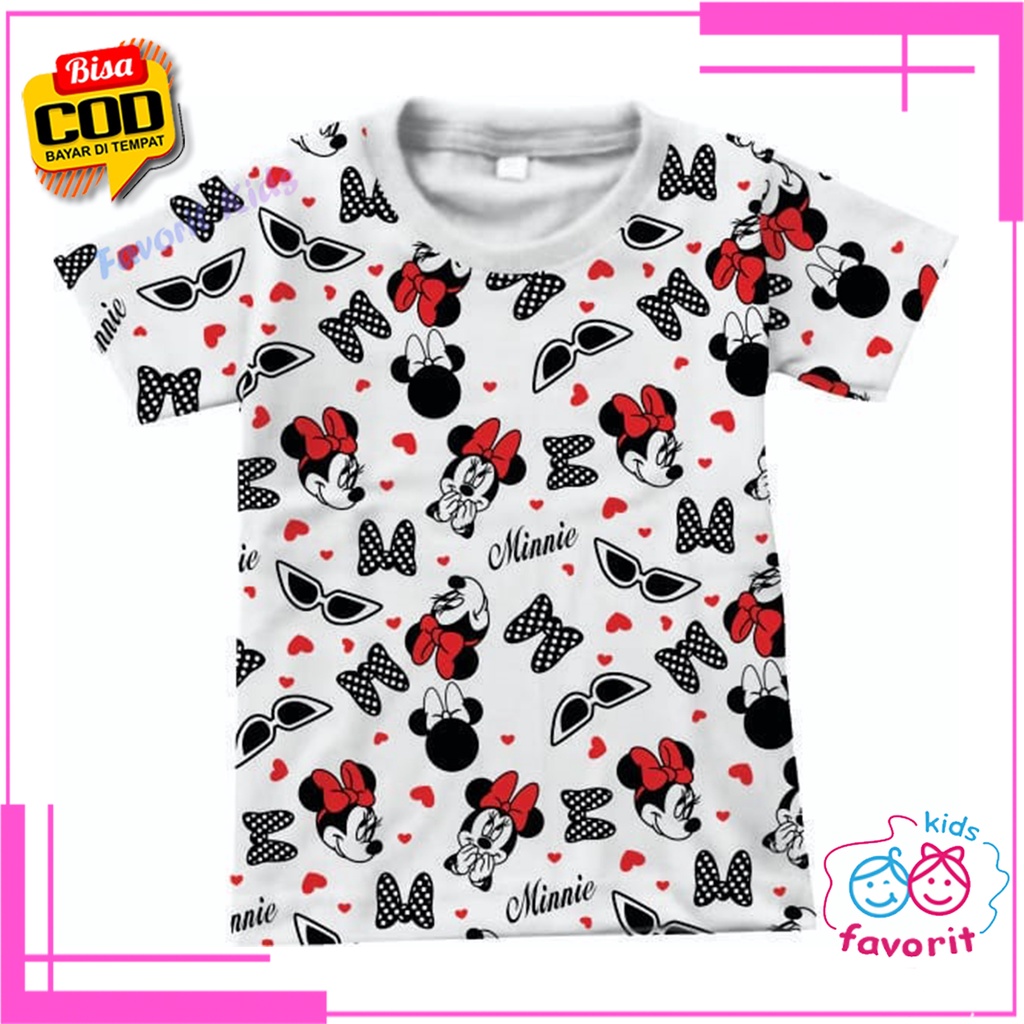 Baju kaos atasan anak perempuan lengan pendek || Baju anak perempuan motif kartun