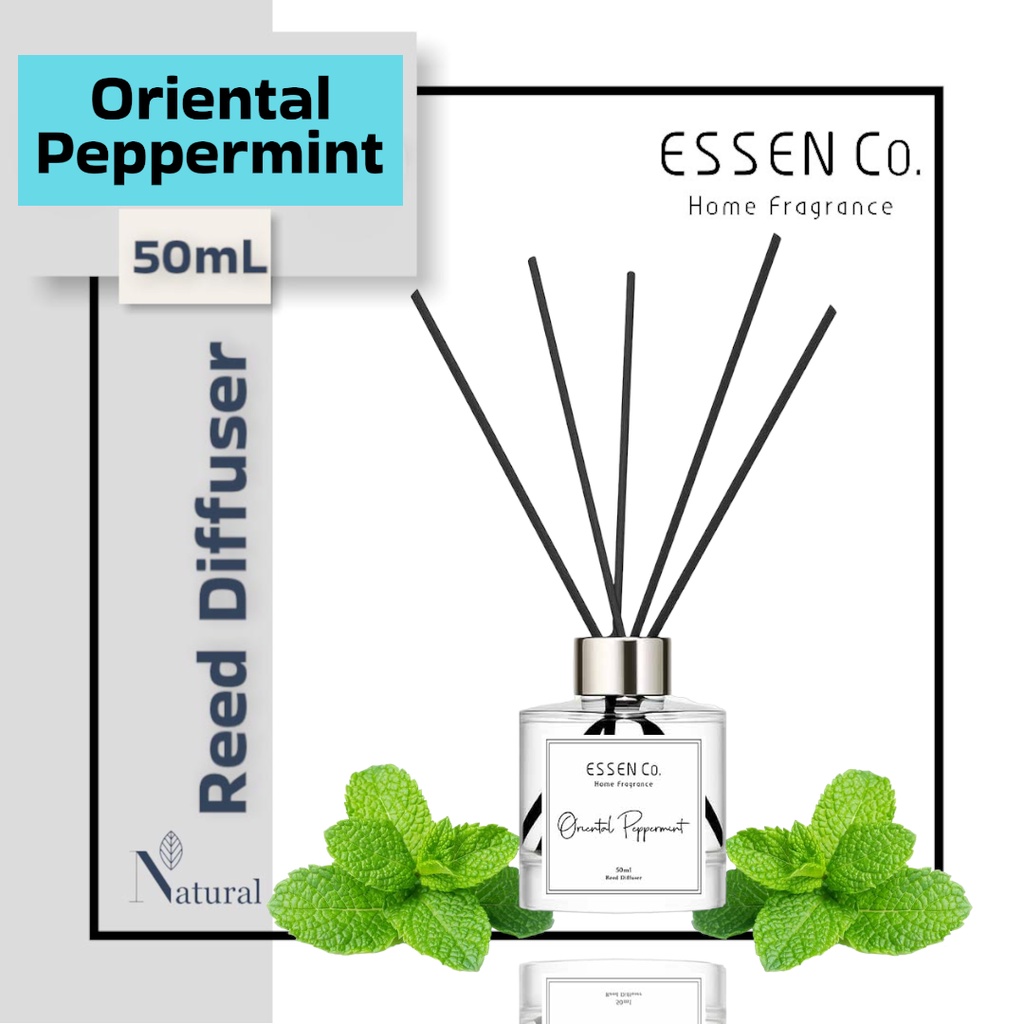 Essen Co Reed Diffuser Peppermint Aromatherapy Pengharum Ruangan Aromaterapi 50mL