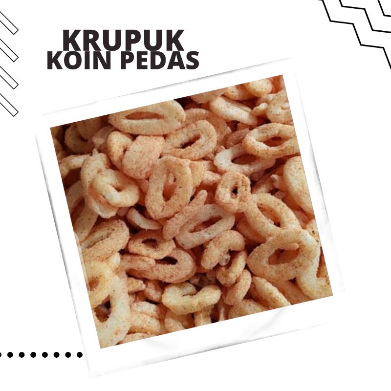 

KRUPUK KOIN PEDAS Cemilan kiloan gurih 250gr snack termurah terlaris