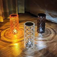 &lt;^ SJA ^&gt;  Lampu Meja LED Crystal 16 colour light / Lampu Kristal Rose Diamond Table Lamp USB charging + Remote / Lampu Hias LED Crystal