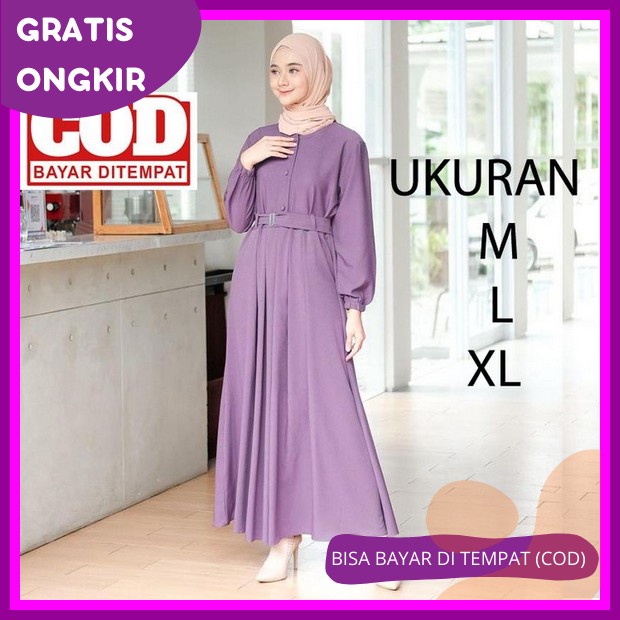Rauna - Baju Muslim - Gamis Remaja 46 Coklat Gamis Wanita Terbaru 2023 Games Dewasa Syari Kondangan 