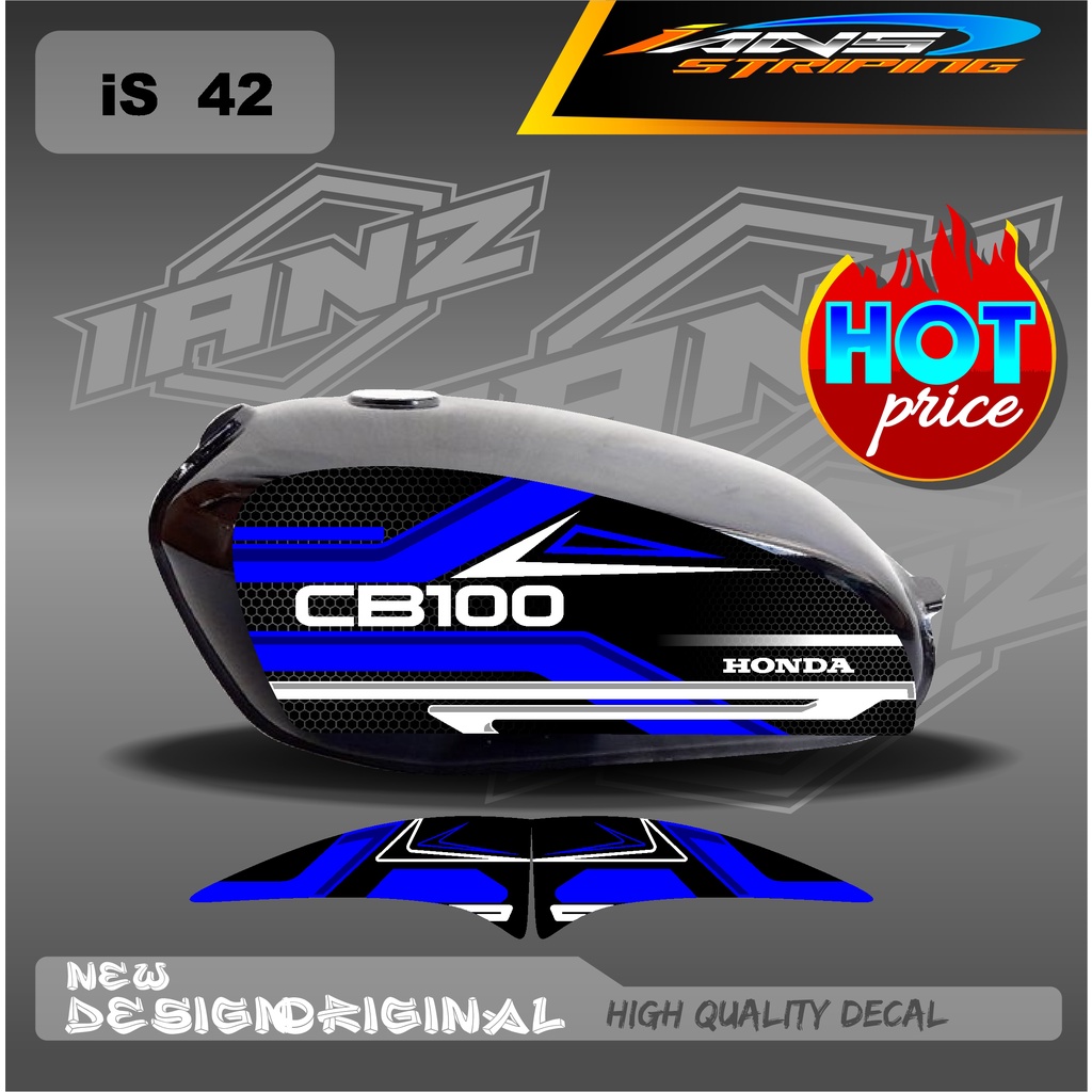 STIKER TANGKI CUSTOM CB100 HOLOGRAM/NON HOLOGRAM IS42