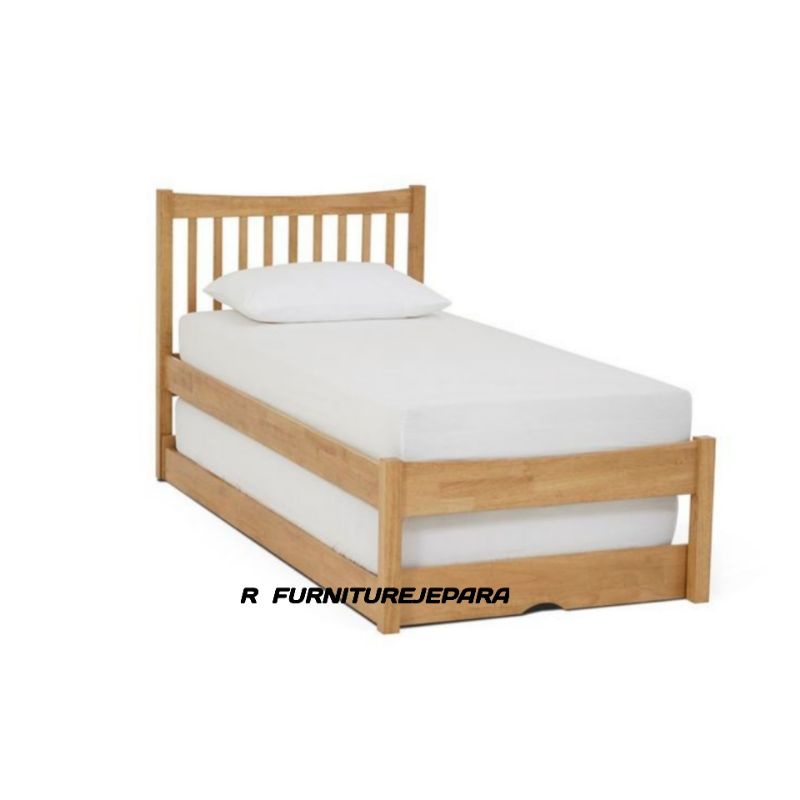 dipan tempat tidur, tempat tidur minimalis anak kayu jati, sandaran tempat tidur, rangka dipan soron