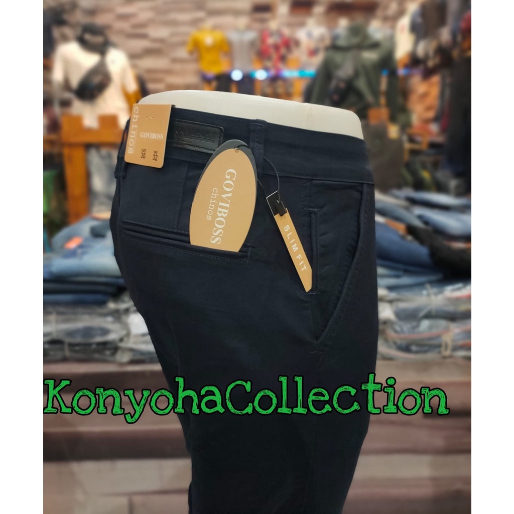 Celana Chino Pria Panjang Slimfit / Celana Chinos Original Govi Boss Import 28-38 Slimfit Streach Me