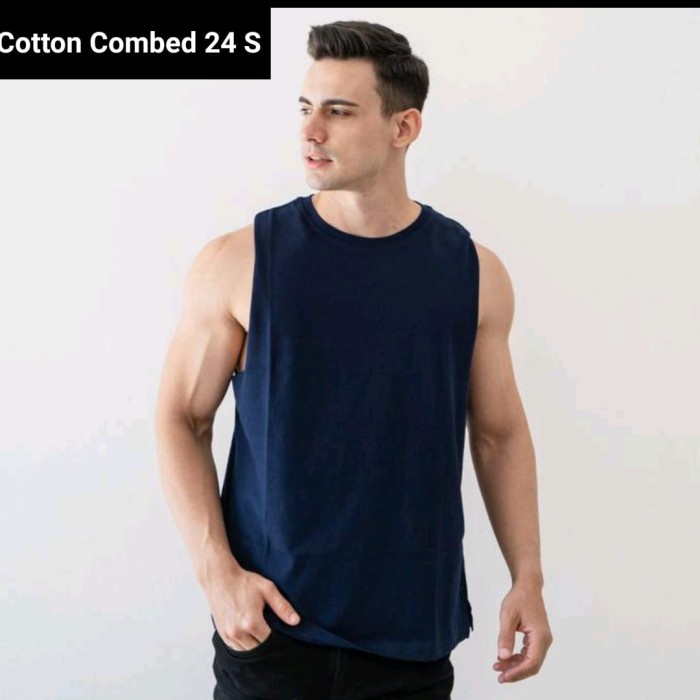 Kaos Dalam Singlet Tanktop Kaos Dalam Pria Kuning Mustard Tanpa Lengan