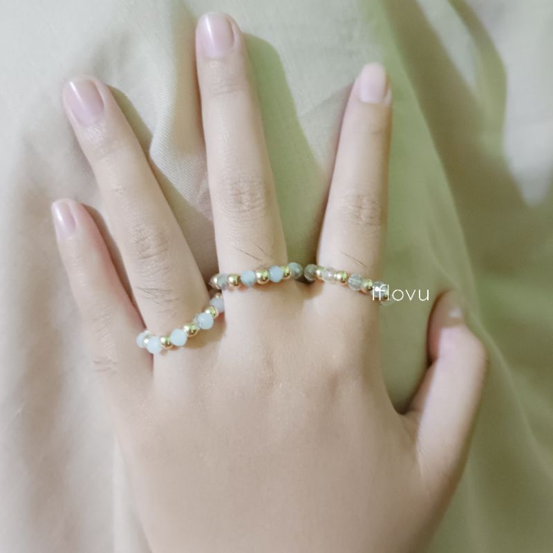 Beads Ring / Cincin kristal / Cincin Aesthetic Vintage / Cincin korea / cincin manik manik