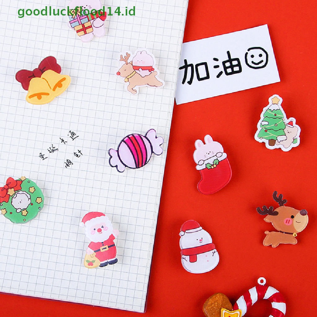 [GOOGFOUR] Bros Natal Santa Claus Elk Snowman Pohon Natal Lonceng Akrilik Lencana Pin Aksesoris Lucu Kerah Pin Lencana Perhiasan [TOP]