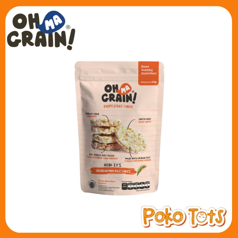 Oh Ma Grain! Popped Rice Crackers 50gr Kreker Beras Snack Cemilan Organik OMG Non MSG