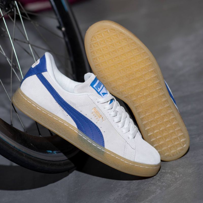 Sepatu Pm Suede Cream Blue Sol Clear Original OEM Sepatu Pria