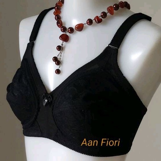 PROMO - FIORI Bra TECIA Ver 02 Black | Bra Tanpa Kawat Tanpa Busa | Bra Full Cup Kait 2