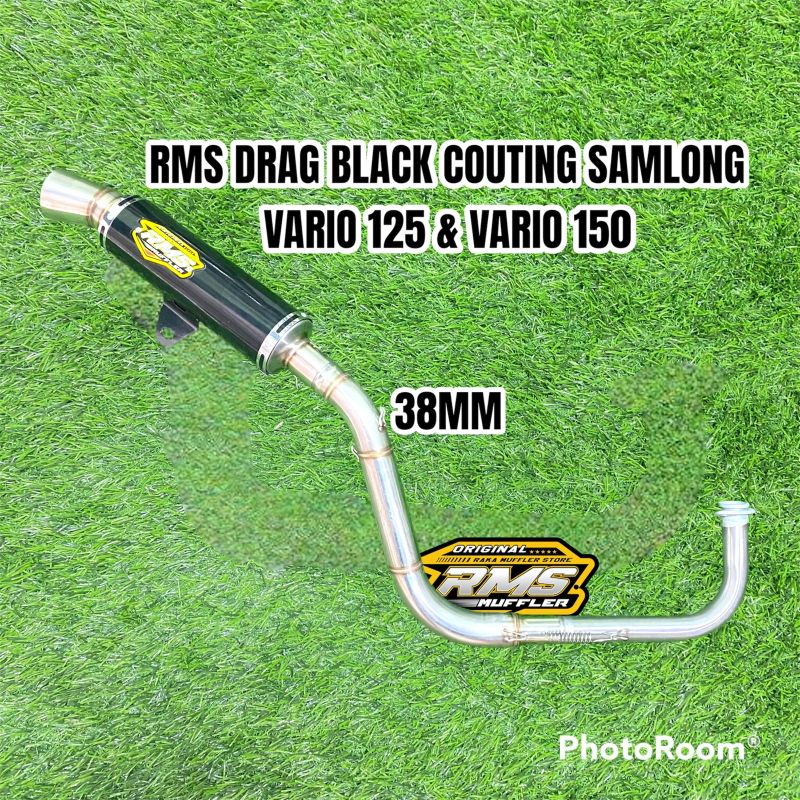 KNALPOT VARIO 125 VARIO 150 SAMLONG BLACK COATING RMS MUFFLER ORIGINAL DIAMETER 38MM DAN 50MM