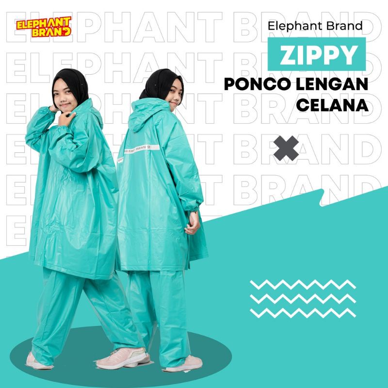 Jas Hujan Poncho Lengan Celana Zippy Elephant