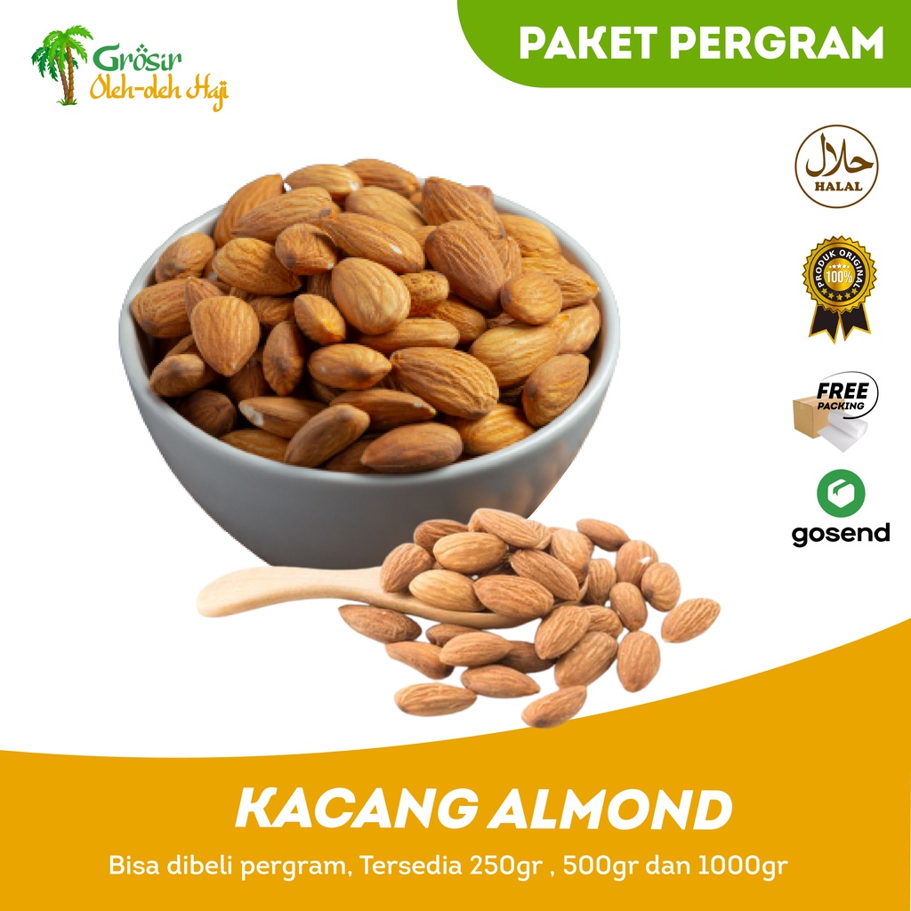 Kacang Almond Susu Panggang Bagus Untuk Kesehatan Ibu ASI Booster Cocok Oleh-oleh Haji Umroh Bisa Pergram