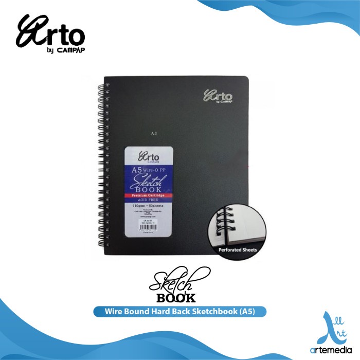 

Buku Gambar Buku Sketsa Arto A5 Wire Bound Hard Back Sketchbook